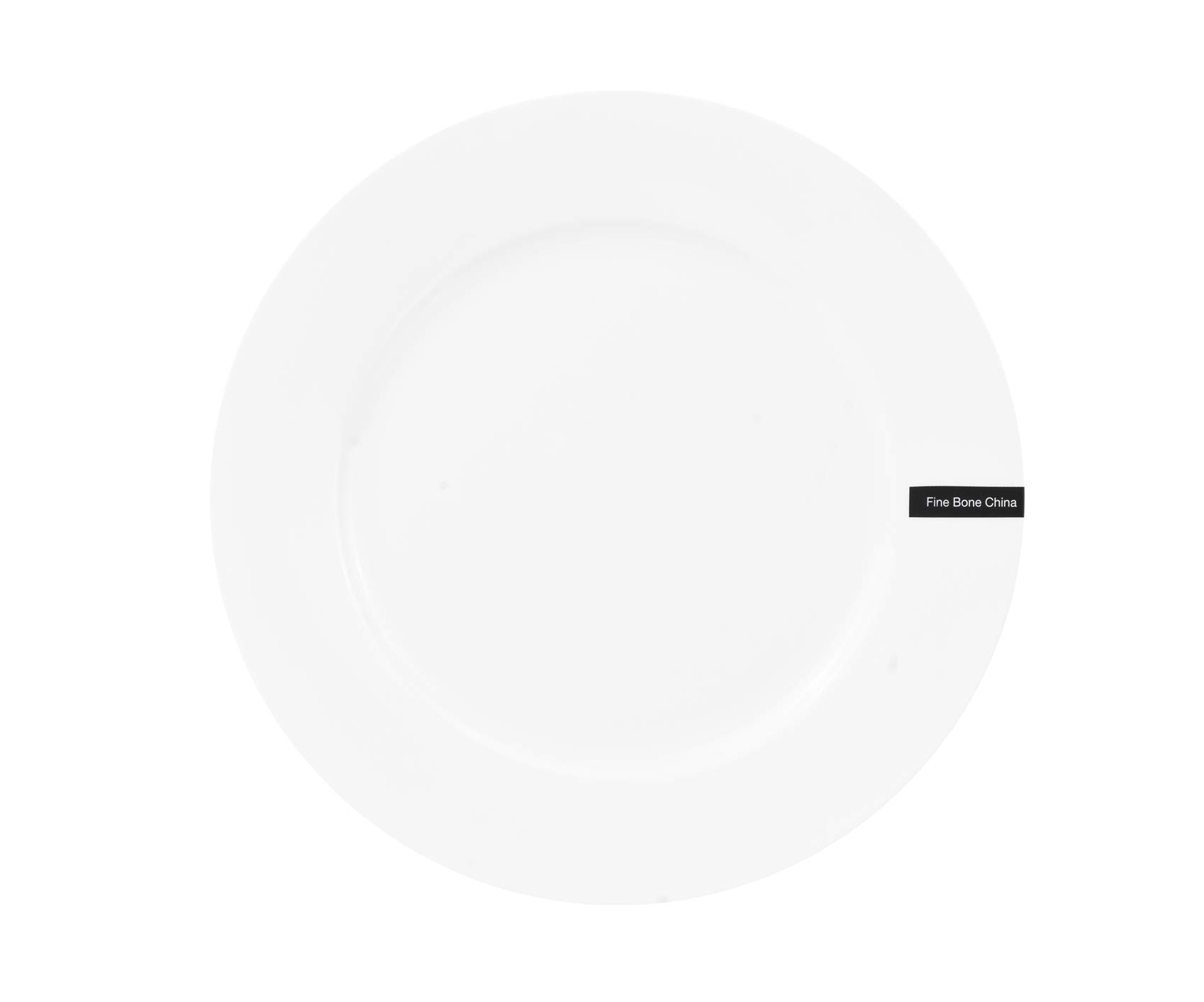 D&F Fine Bone China Rim Dinner Plate x 6 (White), Mother's Day Gift, Gift for Women, Tableware