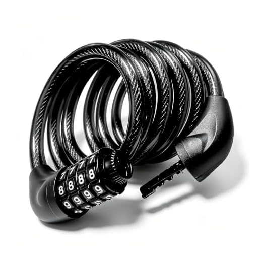 Bike Cable Lock 6FT Long, 4 Digit Resettable Combination Lock, Heavy Duty Steel Cable with Waterproof Vinyl Coating Anti Theft Security Lock for Road Bike E-Bike Scooter Fence Gate Toolbox