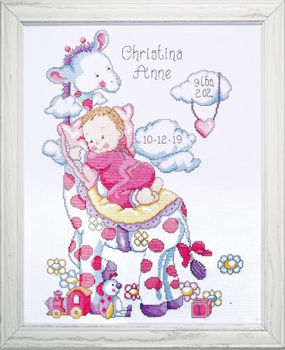 Tobin Design Works Kit de Broderie au Point de Croix Girafe et Petite Fille