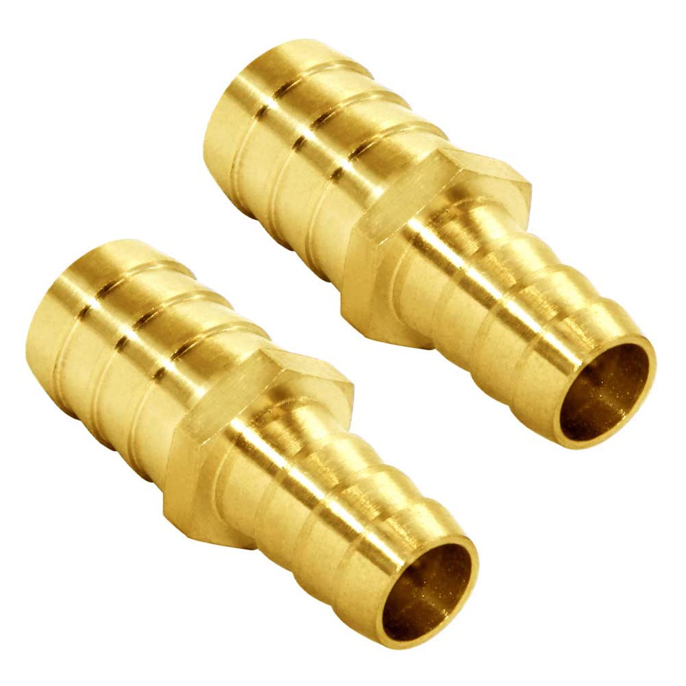 Joywayus 2PCS Brass Reducer 1/2" to 5/8" Barb Fitting