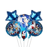 5 pcs Sonic Party Balloons, Sonic Party Supplies, Kids Baby Shower Birthday Party Decorations