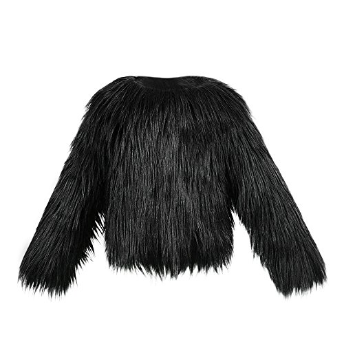 Kids Baby Girls Autumn Winter Faux Fur Coat Jacket Thick Warm Outwear Clothes Black