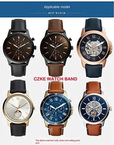 Correa de reloj de 22 mm en cuero genuino transpirable ligera 3