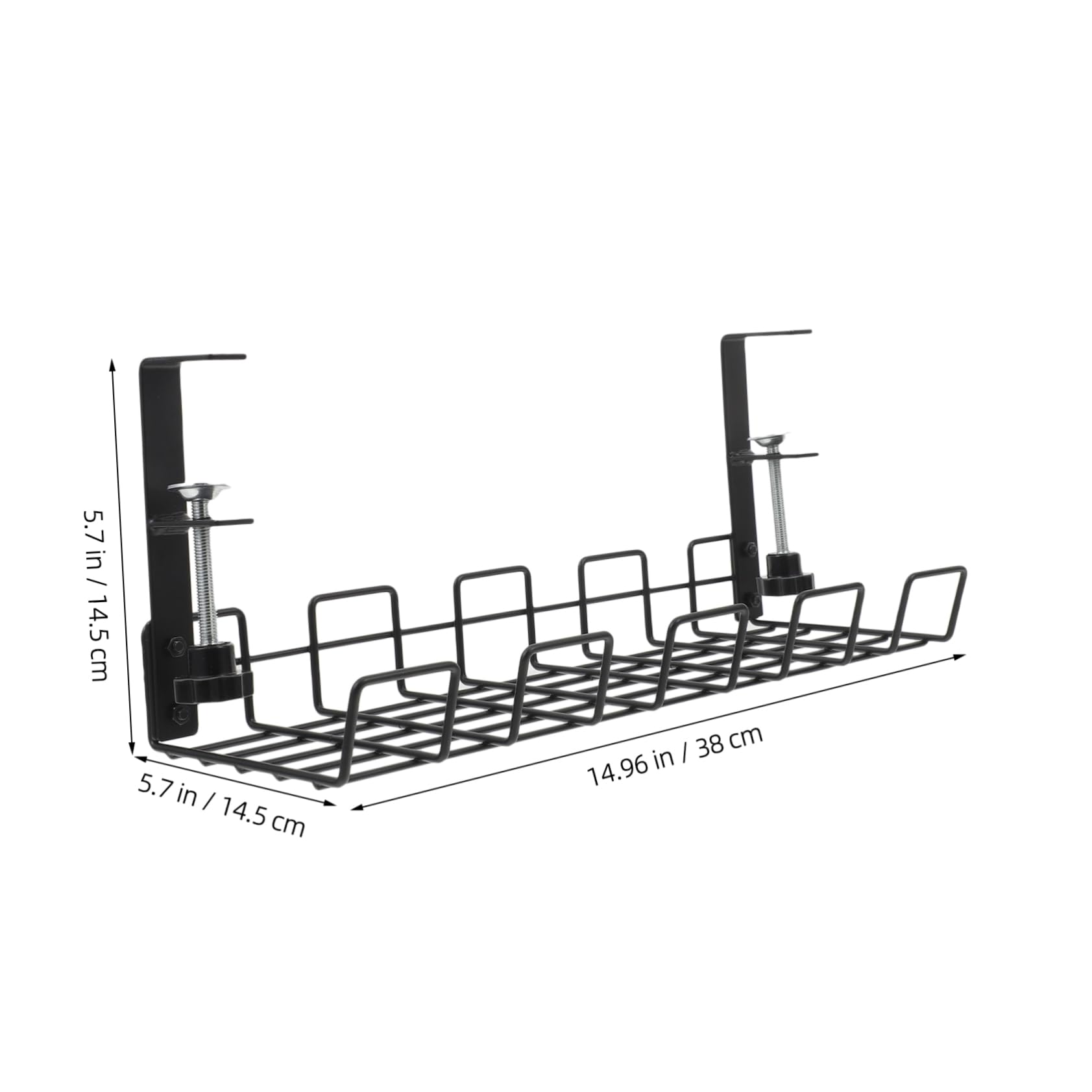Operitacx Organisateur de Câbles Installation Simple en Acier Carbone Noir Améliore Le Rangement Support de Rangement sous Bureau pour Espace de Travail et Salle à Manger