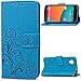 SATURCASE LG Nexus 5 Hu00fclle, Glu00fccksklee PU Leder Flip Magnetverschluss Brieftasche Standfunktion Kartenschlitze Tasche Hu00fclle Schutzhu00fclle Handycover fu00fcr Google LG Nexus 5 (Blau)