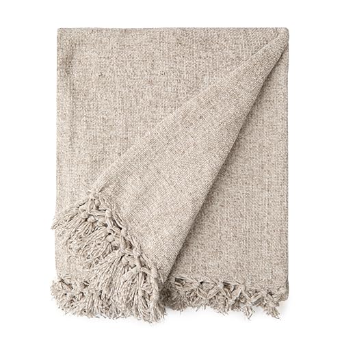 Emma Barclay Throw Blanket For Sofas Bed Extra Large Soft Chenille Throws For Settees In Dove Grey Throw Fleece Blankets - Darcy Collection 50 x 60 (127cm x 152cm) Dove Grey