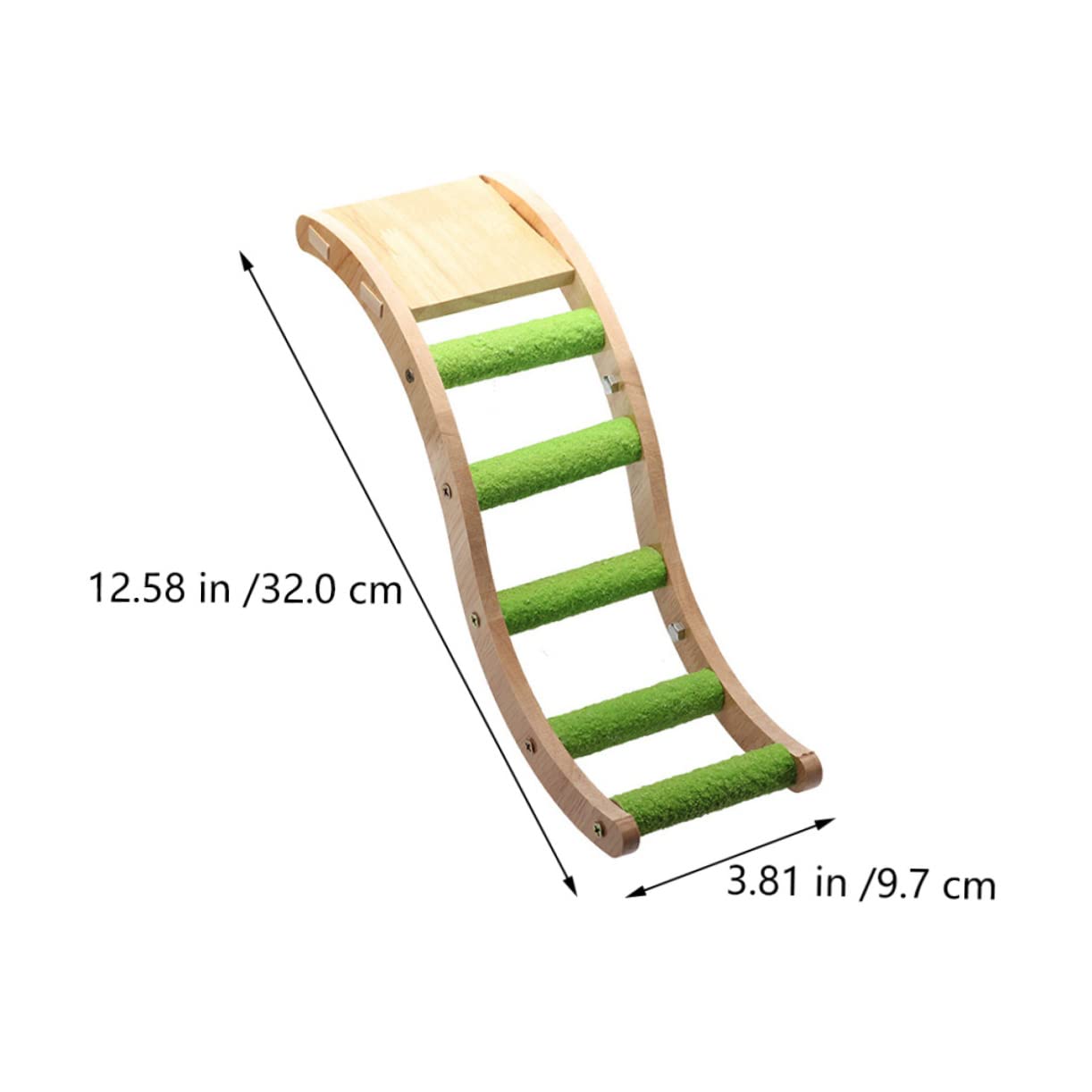 Wellensittich Holzleiter Kletterspielzeug für Vogelkäfig 2 Stück | Holz und Edelstahl, Khaki, Zubehör für Budgerigar, zum Klettern und Nagen