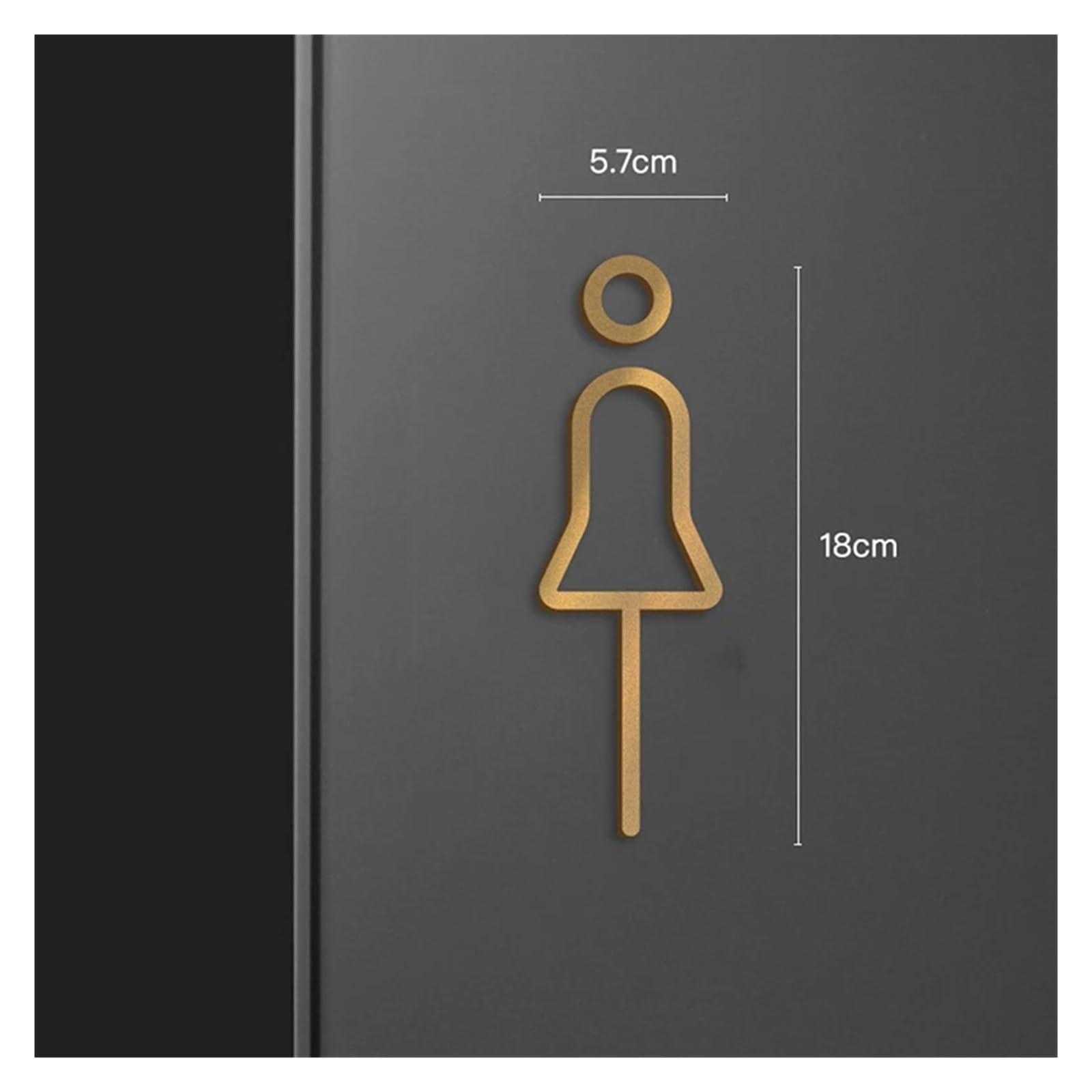 Schwarz Gold Farbe Wc Zeichen Platte Messing Waschraum Tür Wand Label Aufkleber Wc Halter Signage Board(Gold)