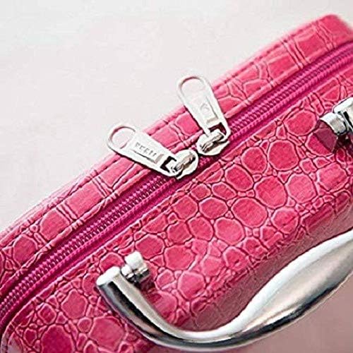 VANSHORA Travel Cosmetic Bag PU Leather Makeup Organizer with Mirror Waterproof Portable Toiletry Case with Adjustable Dividers Lightweight Durable Multipurpose Makeup Kit Pouch 1