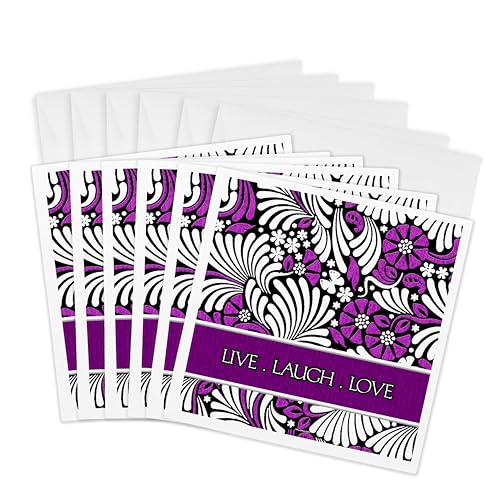 Cartes de vœux 3dRose violettes à offrir avec vos cadeaux de mariage ou d'anniversaire