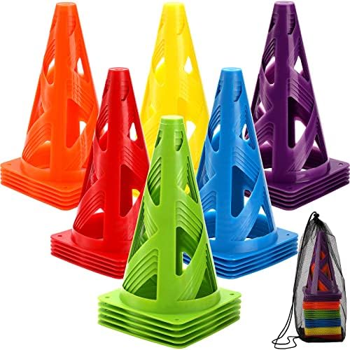 ZEAYEA 30 Pack Agility Training Sport Cone, 9 Inches Soccer Cones...