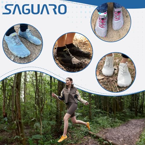 Image of SAGUARO Womens Mens Barefoot Shoes Minimalist Trail Runner Wide Toe Box Zero Drop Outdoor Cross Training Shoe