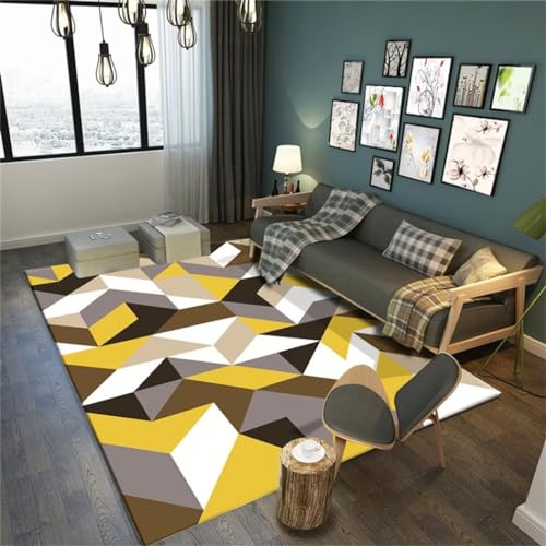 Tapis long couloir jaune moderne pour sécuriser l'entrée de la maison