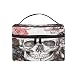 Makeup Bag Rose Skull Travel Cosmetic Bags Organizer Train Case Toiletry Make Up Pouch