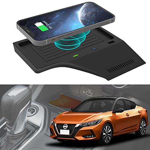 CarQiWireless Wireless Charger for Nissan Sentra B18 2020 2021 2022 Accessories Center Console Wireless Charging Pad Mat for Women Men, Sentra Accessories