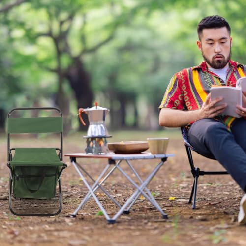 Silla Plegable Portátil GOOHOCHY para Camping, Pesca y Actividades al Aire Libre, Color Verde, Tamaño Mediano miniatura 5