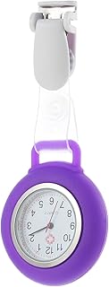 Clip on Nurse Watch:Clip-on Hanging Lapel Nurse Watch Silicone Cover Brooch Fob Pocket Watch Fob Pocket Watch for Nurses Doctors