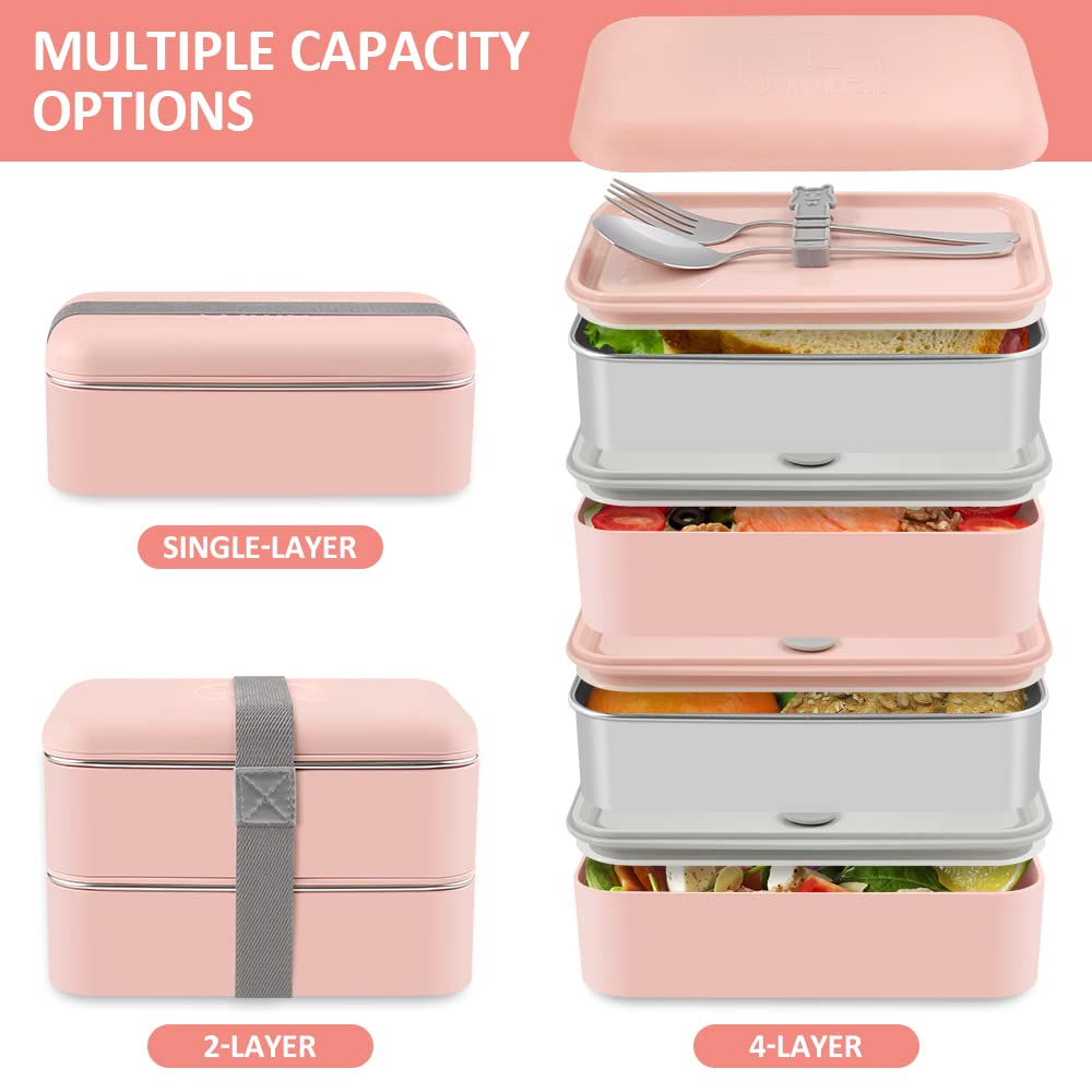 Bento Box 3 Strati Con Borsa Termica - 1500 Ml, Set Posate Incluso, Per Pranzo In Ufficio O Scuola - Foto 9