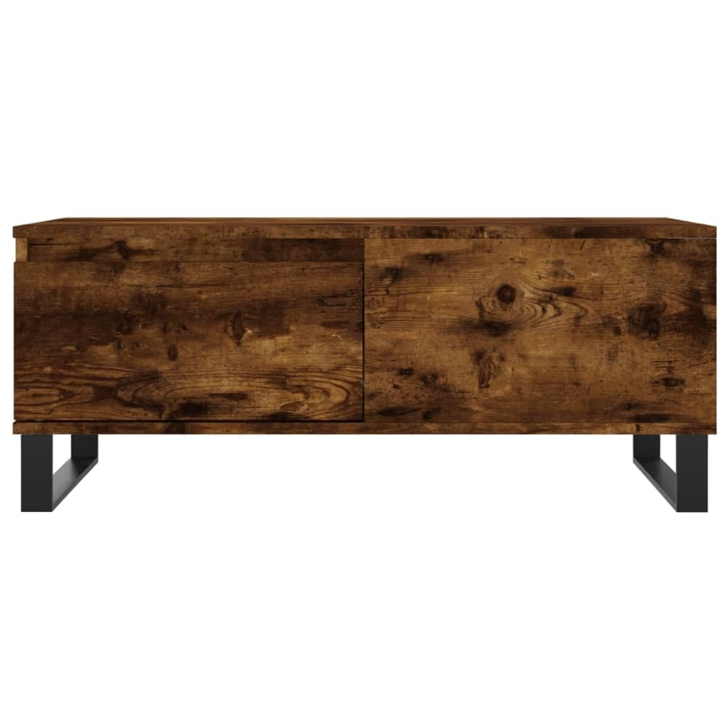 Homgoday Table basse chêne fumé 90 x 50 x 36,5 cm en bois d'ingénierie, table d'appoint pour salon, salle de réception d'invités, chambre à coucher et mobilier de bureau