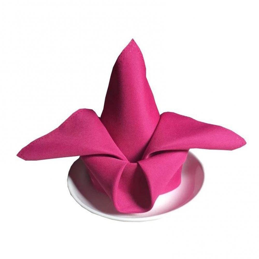 Cloth Dinner Table Napkins, Cloth Dinner Napkins Multicolor 2PCS 48cmx48cm Washable(Rose Red)
