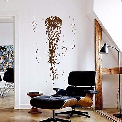 Crjzty Vinyl wall decal cube jellyfish in the ocean water creature drops interior room home decoration sticker 57x93cm
