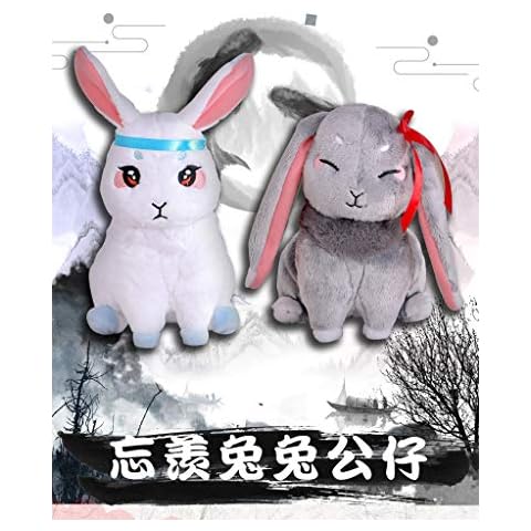 Vercico Grandmaster of Demonic Cultivation Wangji Wuxian Rabbit Bunny BL Plush Toy Doll 2pc for Anime Fans Cover
