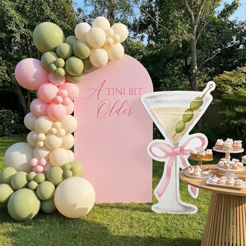 Image of Colingmill 4ft a Tini Bit Older Birthday Decorations Pink Martini Party Backdrop Birthday Party Cardboard Cutouts Decor for Women Bar Wedding Bridal Shower Supplies