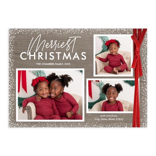 Let's Make Memories Personalized Photo Christmas Cards with Envelopes - Premium Quality - 5x7-2025 Holiday Cards & White Envelopes - Wrapped Snapshots - 15 ct