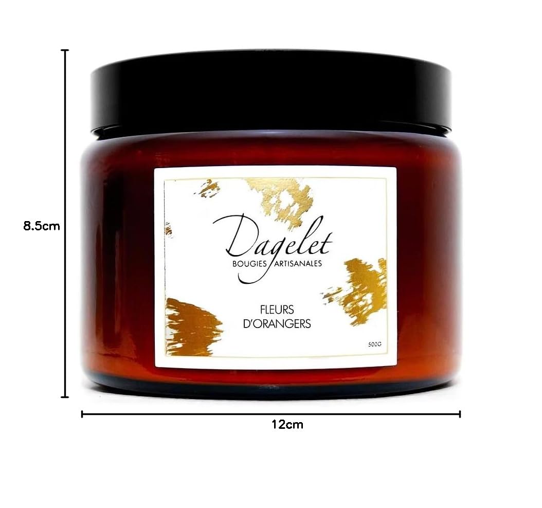 Vela perfumada de azahar con hoja de oro de 24 quilates.