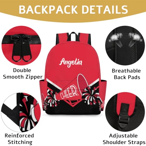 Cheer Red Black Customized Kids Backpack for Girls Colorful Cheerleaders Personalized Preschool Toddler Backpack Kindergarten Nursery Bookbag Travel Children School Bag2