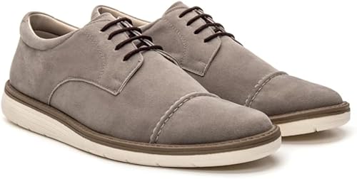 Sapato Oxford Maculino Derby Loafer Sneaker Camurça Napa Soft Premium Antiderrapante Palmilha Anatômica PU Gel Estilo Esporte Fino Confortável Casual Social