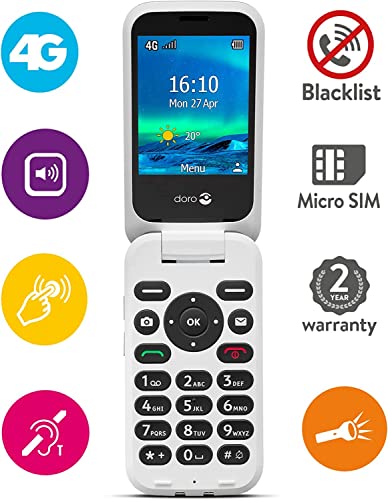 Doro 6821 4G Flip-mobil för Seniorer med Kamera och Assistansknapp
