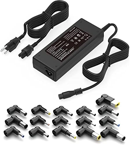 90W ETL Certification Universal AC Adapter Laptop Charger Replacement for Dell HP Acer Asus Lenovo IBM Toshiba Samsung Sony Fujitsu Gateway Notebook Ultrabook Chromebook Power Supply Cord with 16 Tips