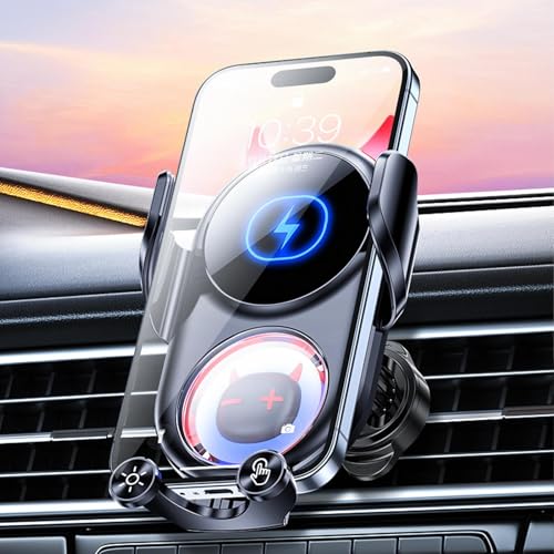 Soporte de teléfono de carga para coche giratorio con base antivibración 3