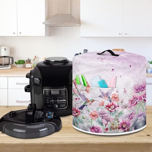 Image of Cozeyat Hummingbird Floral Kitchen Decor Accessories Appliance Dust Cover for Electric Pressure Cooker /Air Fryer /Rice Cooker /Steamer /Toaster,Pressure Cooker Cover 8 qt