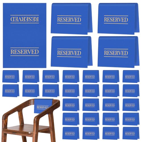 Buryeah 12 Pcs Reserved Seating Signs Reserved Chair Sign, Blue