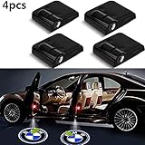 NIEFENG Willkommens-Licht Universal-Projektoren, 4er-Pack LED-Projektor-Tür-Schatten-Willkommens-Licht-Geist Courtesy-Logo-Emblem-Lampen-Set for BMW Cars (Color : Black)