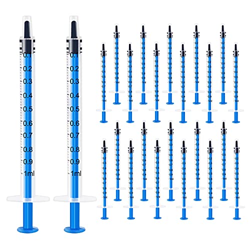 Image of 24 Pack 1ml Sringe,Syringe,1ml Plastic Syringe with Measurement,Syringe for liquid,Syringes for lip gloss,Oral syringe,Individually Sealed Syringe for Oral Dental Care, Lab,Plant Hydroponic,Feed Pets