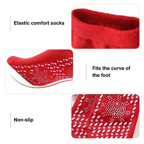 Calcetines calefactables, 3 pares de calcetines magnéticos, calcetines térmicos antideslizantes de invierno, calcetines de turmalina autocalentables para hombres y mujeres, montañismo, esquí, - imagen 3