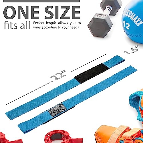 Image of WARM BODY COLD MIND Lasso Lifting Wrist Straps for Cross Training - Rated at 770 lb - Hand Wraps for Olympic Weightlifting, Powerlifting, Weight Lifting, Bodybuilding Strength Deadlift Gym Bar, Cotton