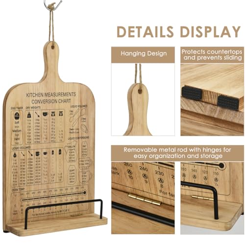 Soporte de madera para libros de recetas en cocinas rústicas y modernas 3