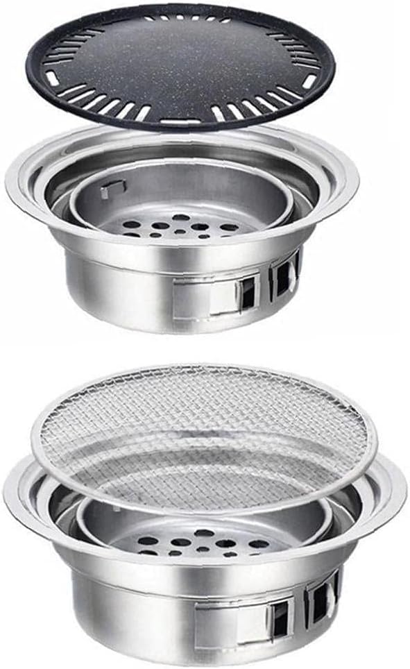 Parrillas de barbacoa de carbón y herramientas para barbacoa al aire libre redondas 4