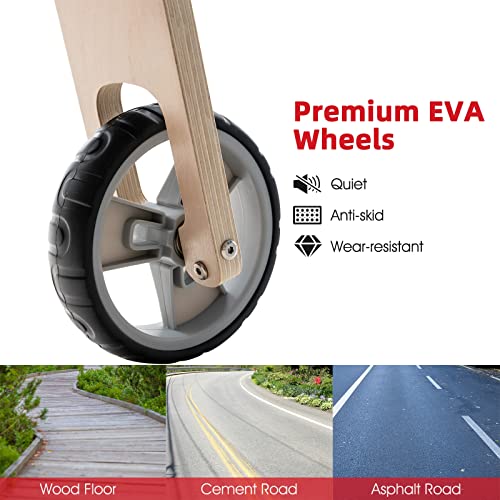 LIFEZEAL 2 in 1 Kinder Laufrad, Lauflernrad aus Holz, Kinderroller mit 2 rutschfesten Rädern & Tragegriff, Kinderrad Rutschrad ab 3 Jahre, Tragfähigkeit von 50 kg, Rot – Bild 8