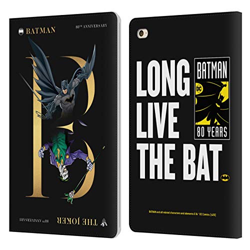 Head Case Designs Officially Licensed Batman DC Comics Joker Rivalry 80th Anniversary Leather Book Wallet Case Cover Compatible with Apple iPad Mini 4