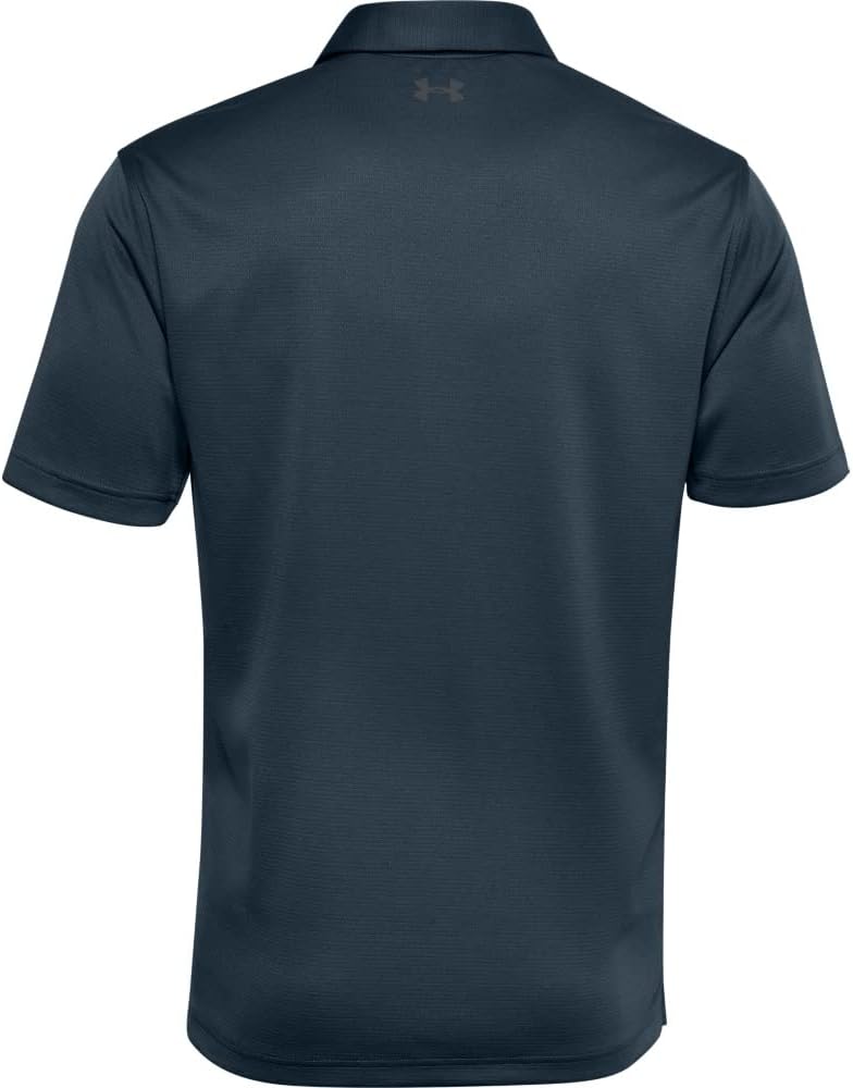 Under Armour Men's Tech Golf Polo Small Mechanic Blue (467)/Pitch Gray