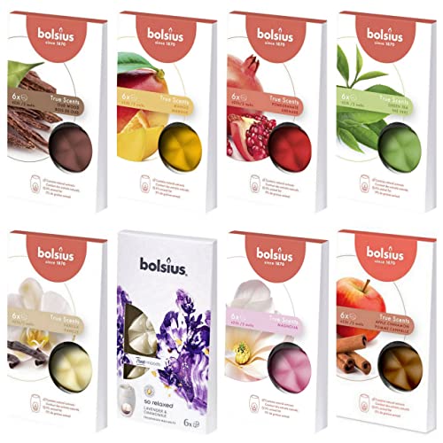 Bolsius Aromatic Wax Melts 8 x 6er Pack (48 Stück) Duft...