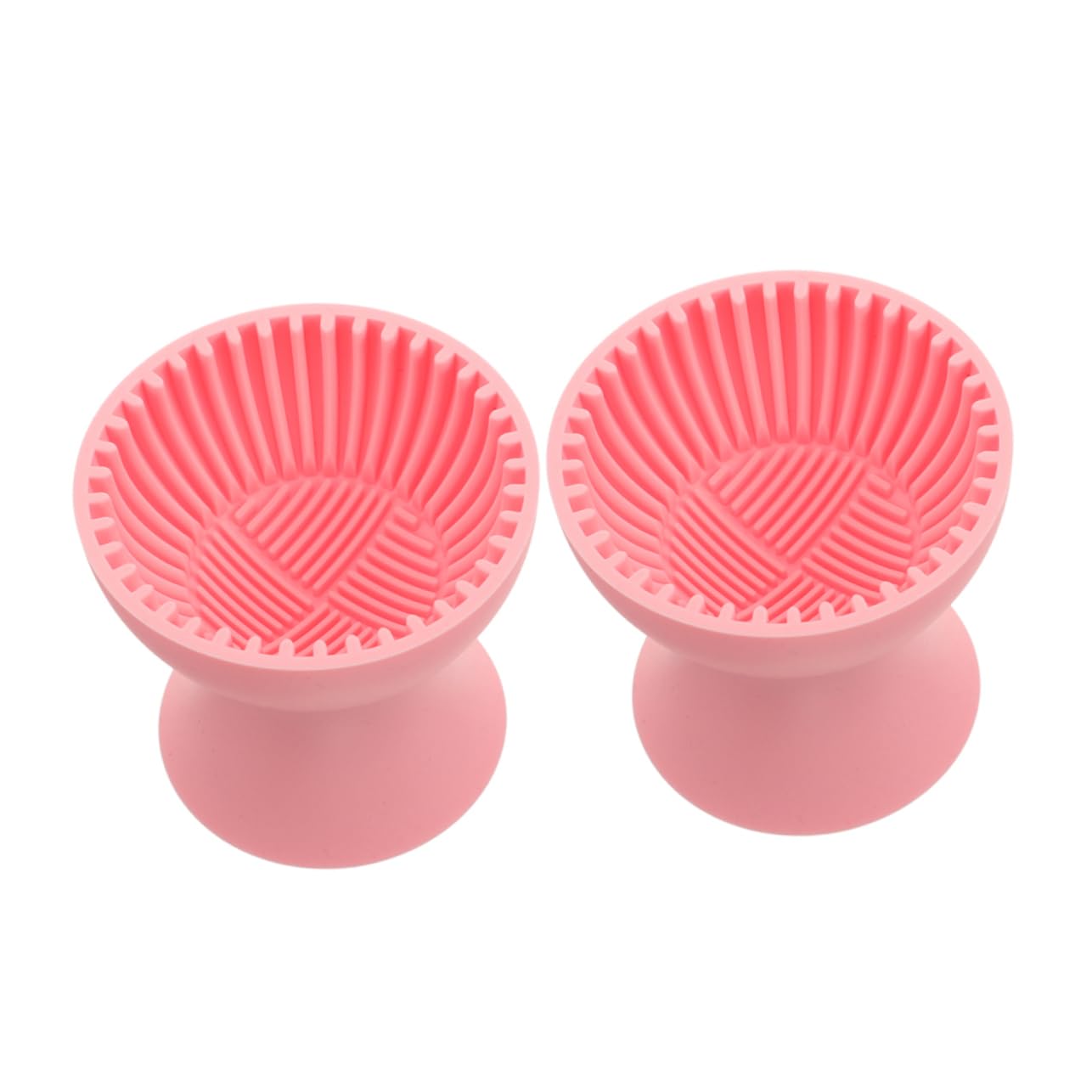 FOMIYES 2PCS Silicone Makeup Brush Cleaner Bowl Portable Cosmetic Brush Soft Scrubber for Travel Home Use