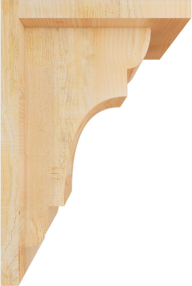Ekena Millwork COR06X08X12NEB01RDF 6"W x 8"D x 12"H New Brighton Rough Sawn Corbel w/Backplate, Douglas Fir