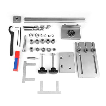 Generic Self Centering Dowelling Jig, 3 in 1 Dowelling Jig Drill Guide Kit Self Centering Hole Puncher Set with 600mm Extension Rod, Woodworking Tools'