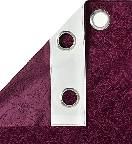 Image of Homefab India 2 Piece Velvet Window Curtains - 5 feet, Wine